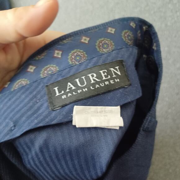 LAUREN Ralph Lauren Slacks Blue Black Slacks Black Label Men's 36 W 30L - Picture 2 of 7